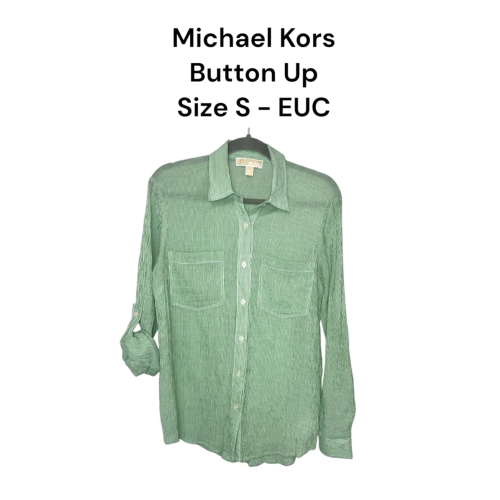 Women's Michael Kors Button-Up Shirt Size S Green